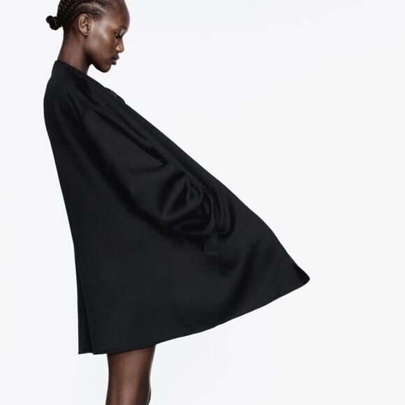 ZARA WOOL BLEND ROUND COLLAR COAT - Picture 3 of 9